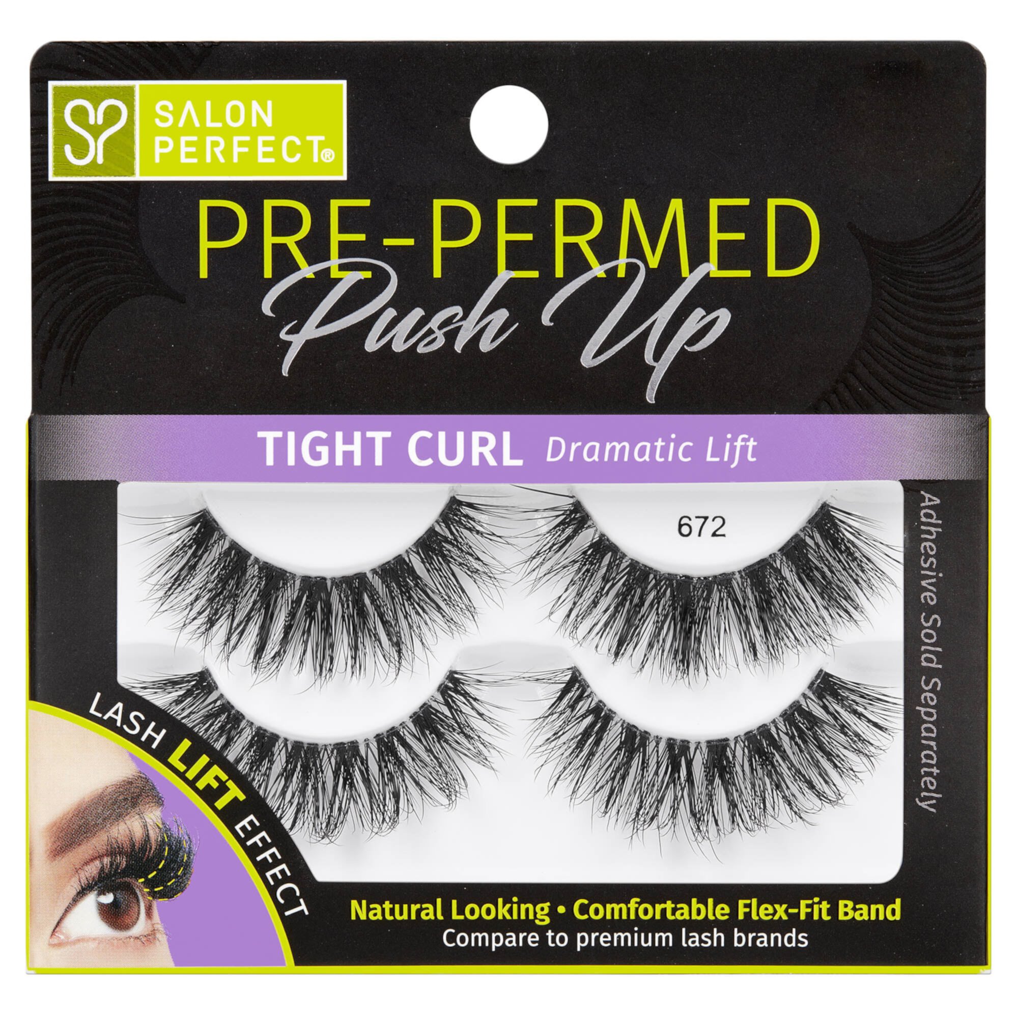 Salon Perfect Pre-Permed Lash, 672, 2 pairs Salon Perfect