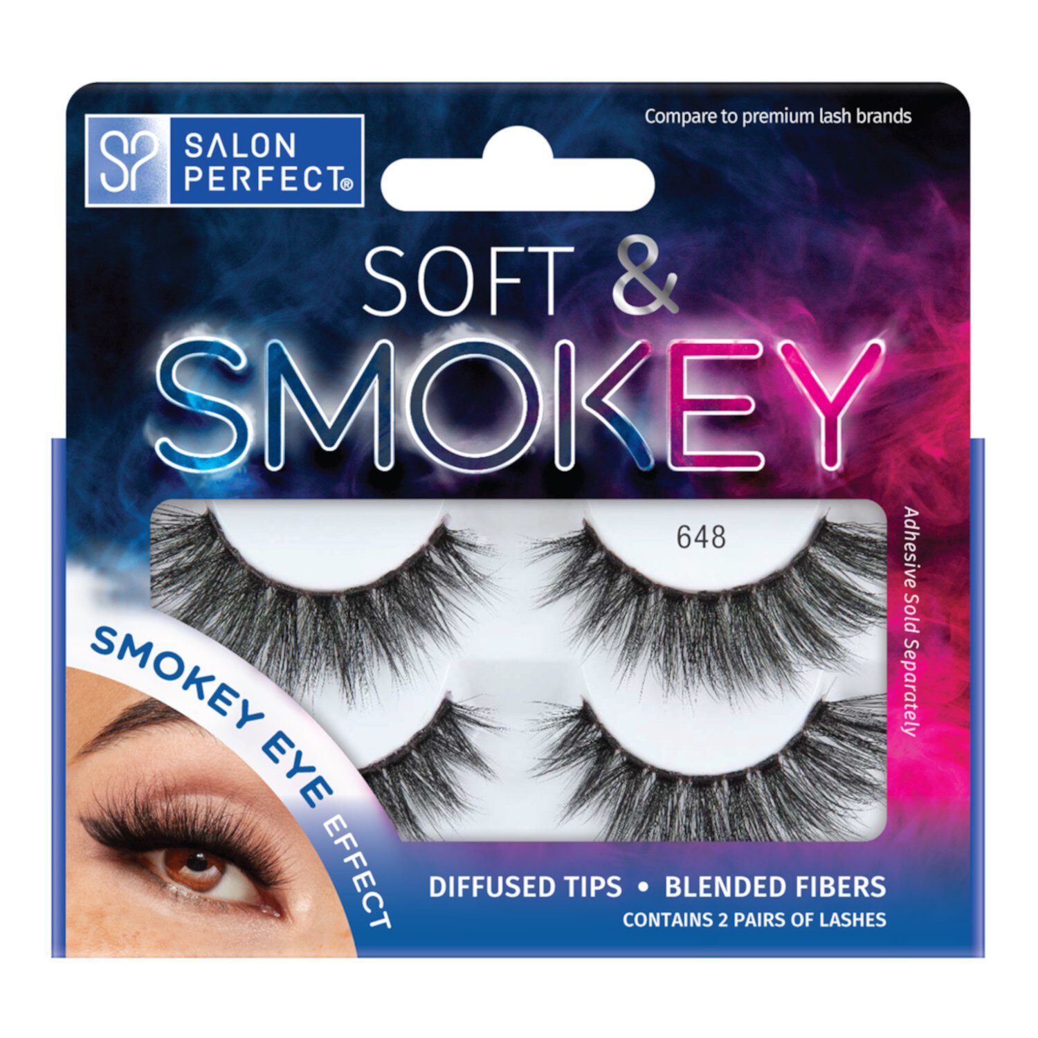 Salon Perfect Soft & Smokey 648 Lash, 2 Pairs Salon Perfect