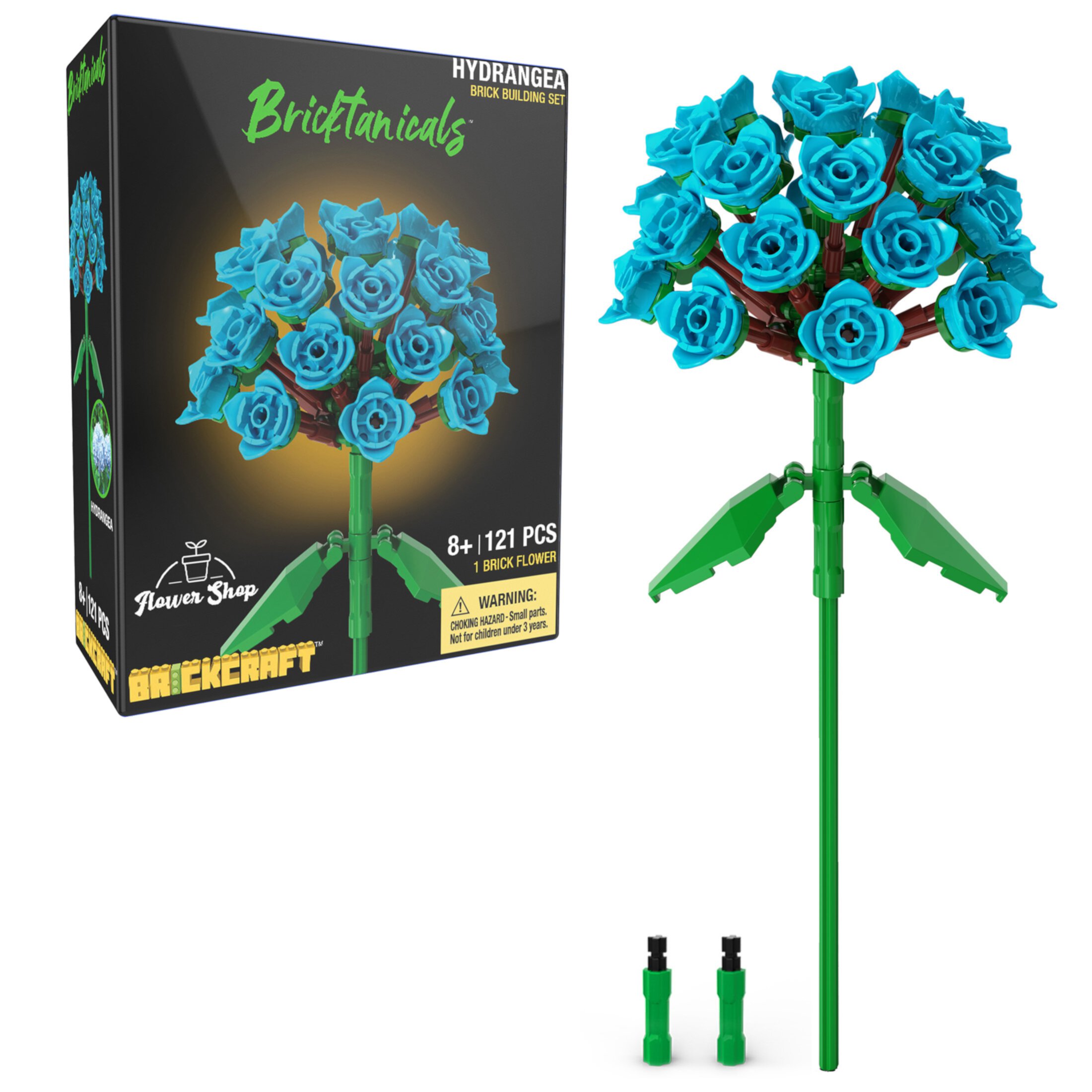 Brickcraft Bricktanicals Hydrangea Building Kit (121-Piece Set), Artficial Flower Craft, Gift For Him and Her Brickcraft