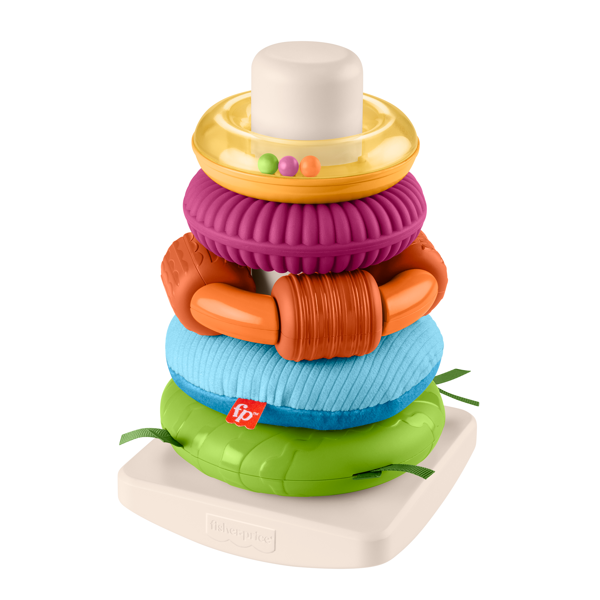 Fisher-Price Sensory Rock-a-Stack Roly-Poly Stacking Toy with Fine Motor Activities for Babies and Toddlers Fisher-Price