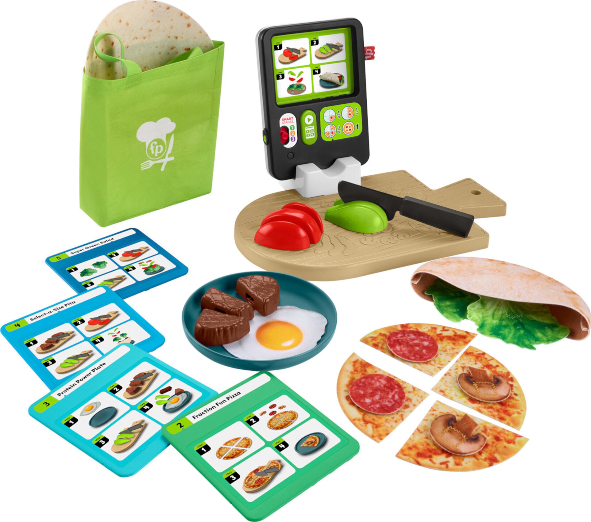 Fisher-Price Laugh & Learn 123 Follow the Recipe Meal Kit Preschool Pretend Playset, 30 Pieces Fisher-Price