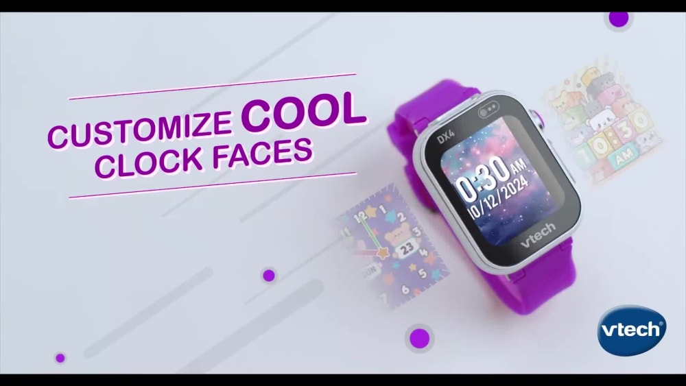 VTech KidiZoom Smartwatch DX4 - Purple Plastic, Metal with Accessories, Baby and Toddler Toys VTech