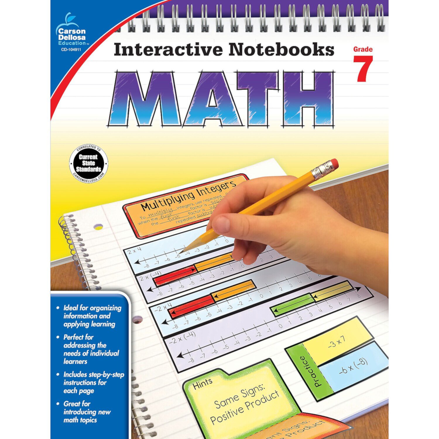 Carson Dellosa Cuaderno Interactivo de Matemáticas Grado 7 CD CARSON-DELLOSA PUBLISHING GROUP