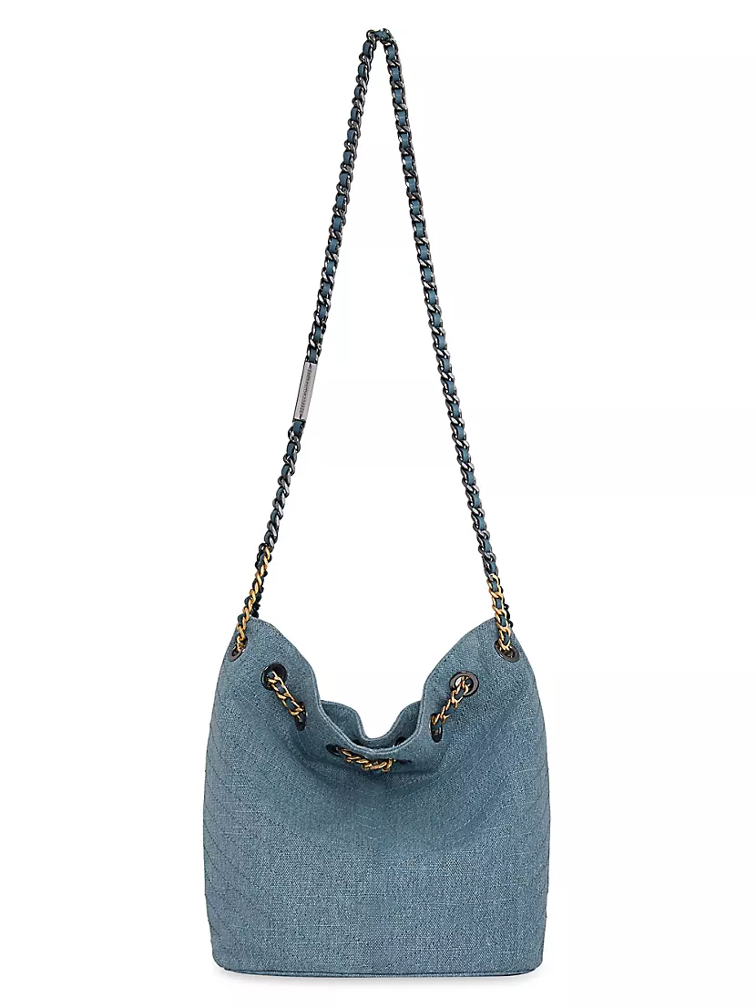 Soft Linen-Blend Bucket Bag Rebecca Minkoff