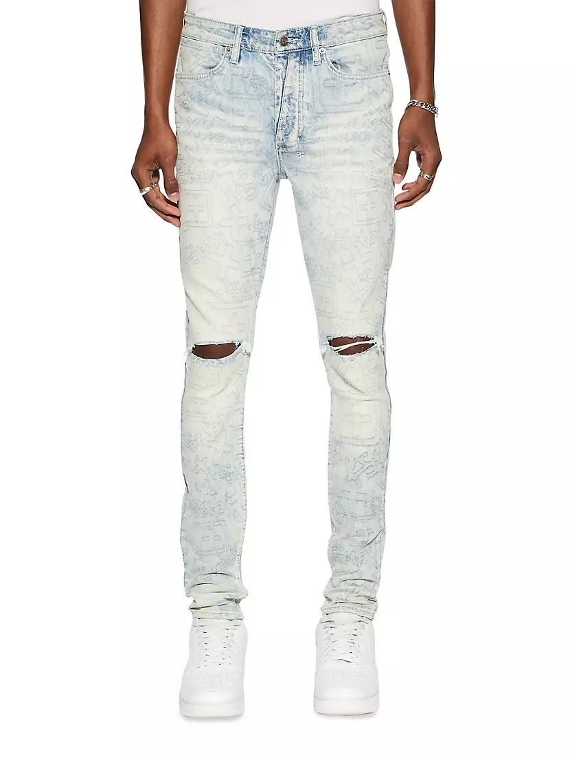 Мужские Джинсы skinny Ksubi Van Winkle Stencil Legacy Ksubi