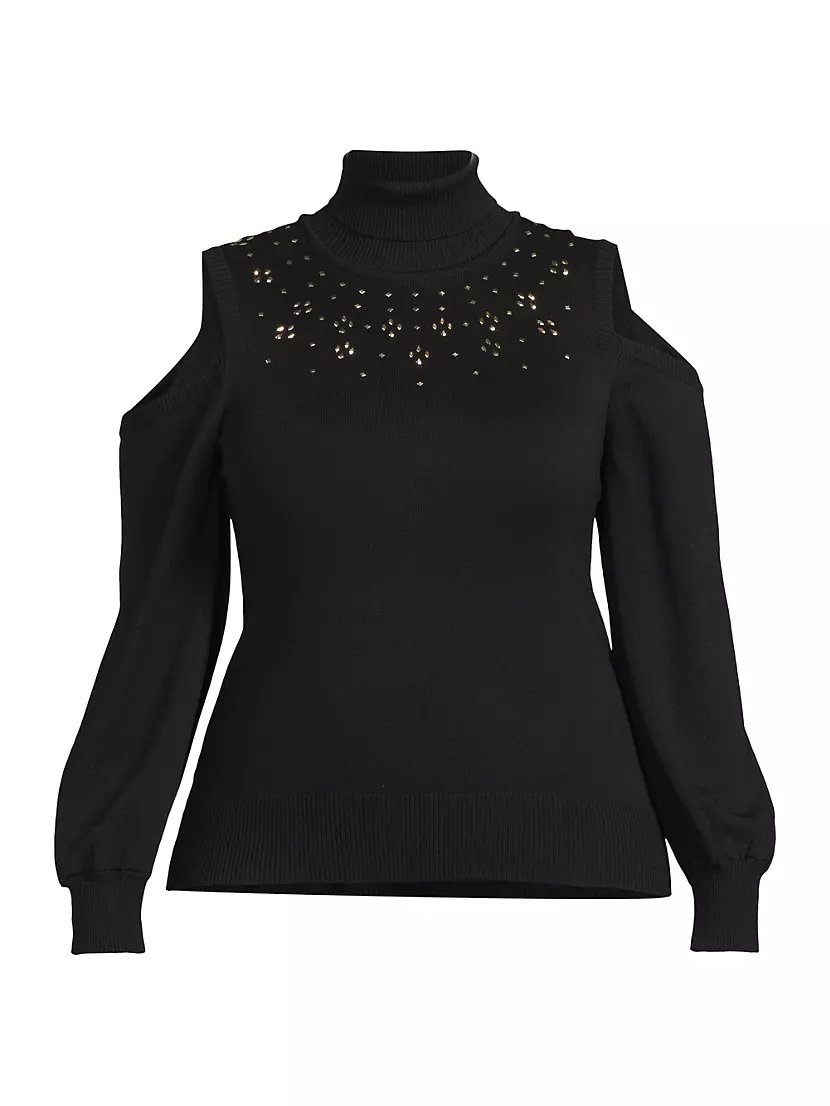 Женский Свитер Ming Wang Studded Cold-Shoulder Ming Wang