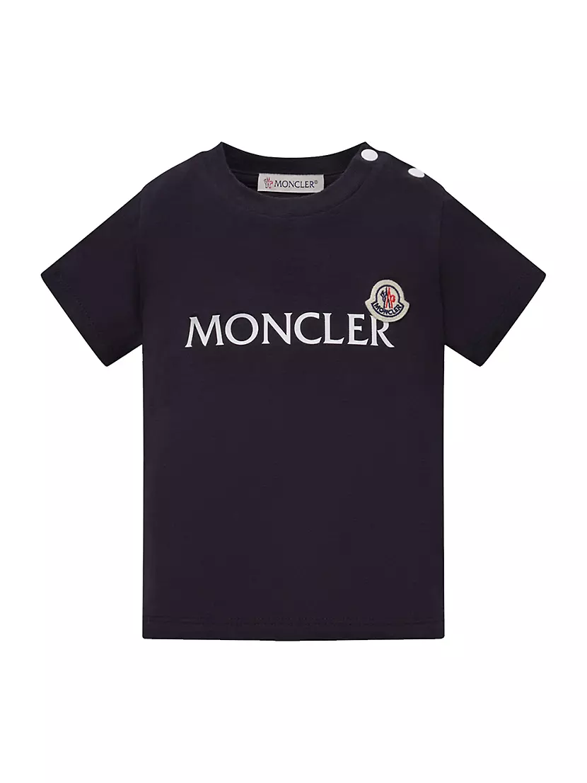 Детская футболка с короткими рукавами и логотипом Moncler, из стрейчевого джерси Moncler