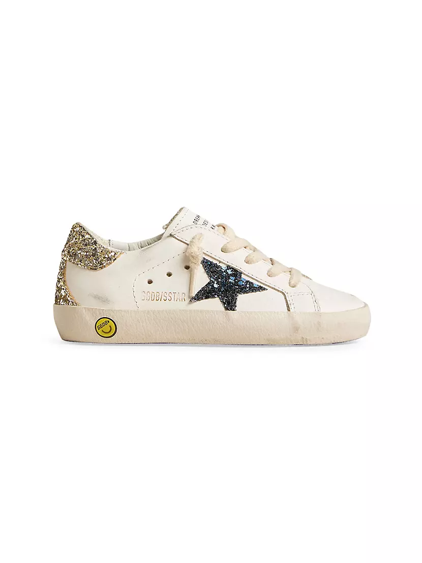 Детские Кроссовки GOLDEN GOOSE Super Star с кожаным верхом и блестящей звездой GOLDEN GOOSE