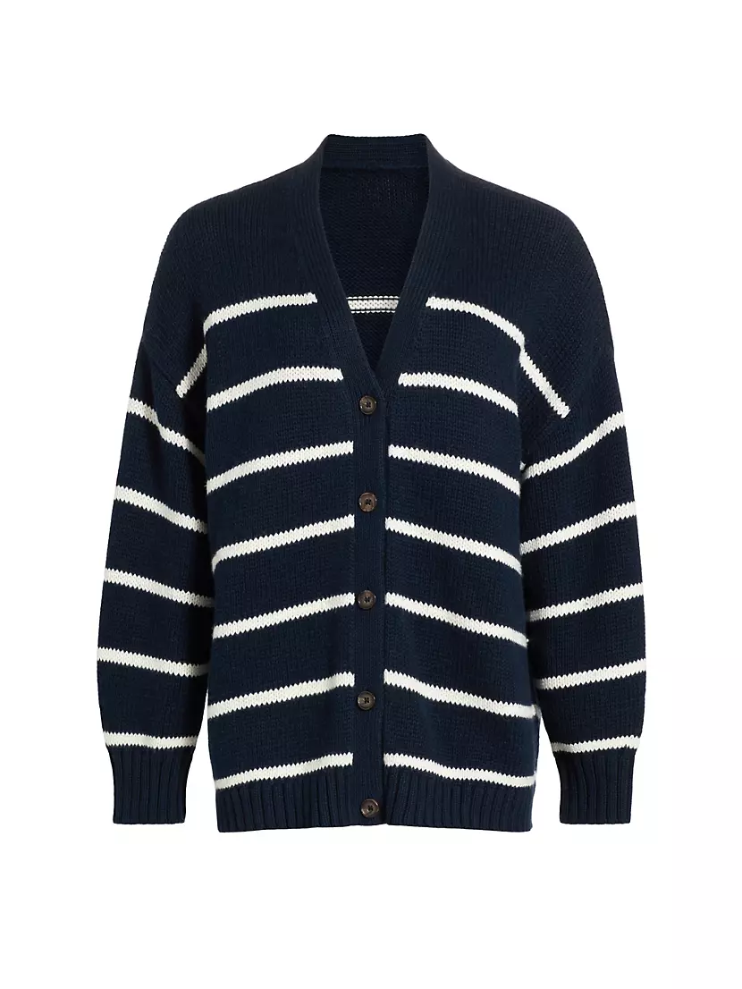 Chloe Striped Cotton Cardigan Jenni Kayne