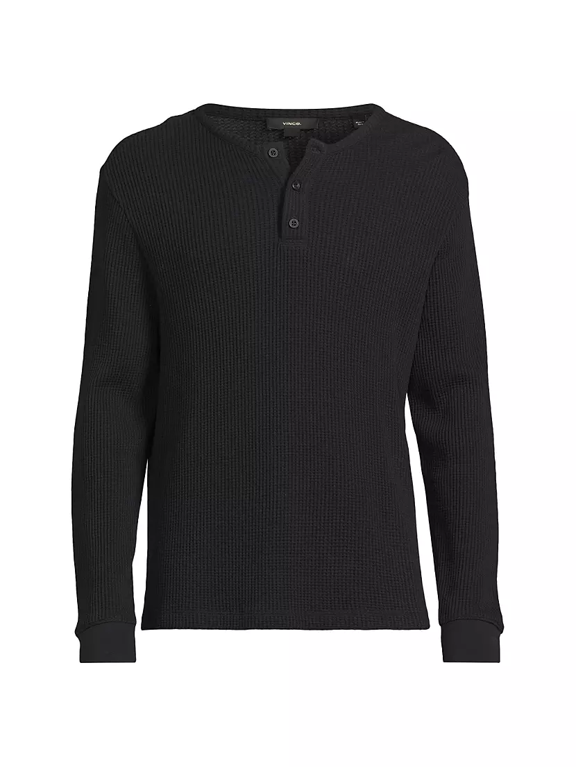 Мужская Толстовка Vince Chunky Waffle Long-Sleeve Henley Pullover Vince