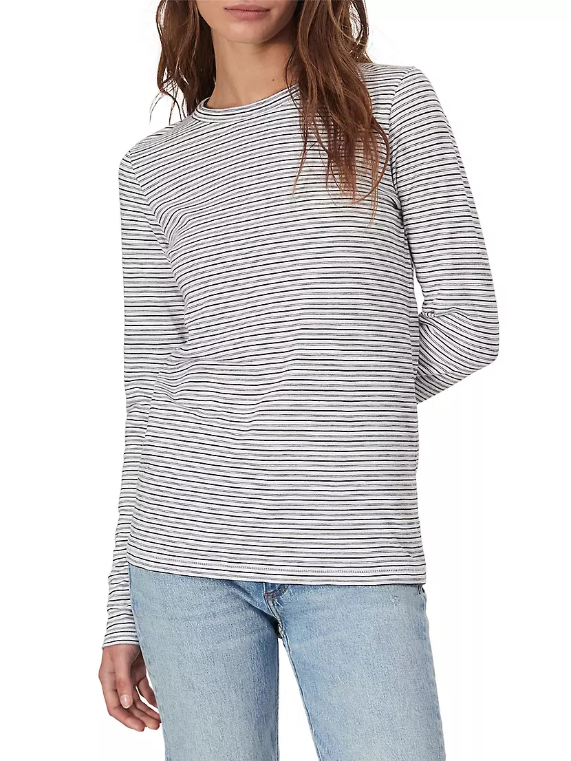 Женская Футболка Rag & Bone Ст-striped Cotton Long-Sleeve T-Shirt Rag & Bone