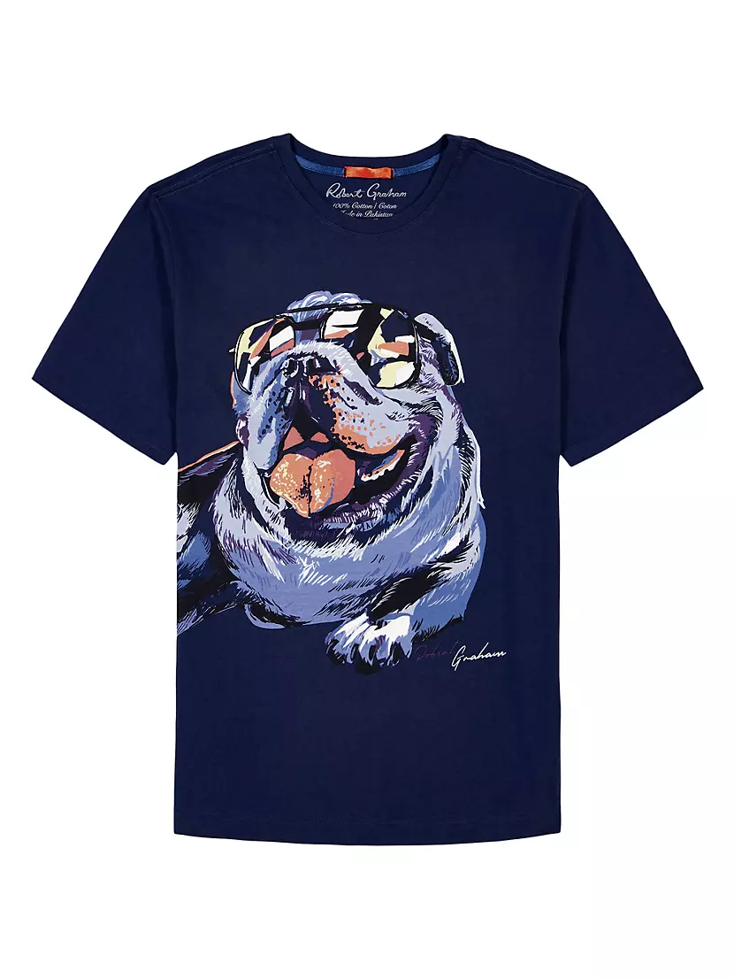 Футболка Robert Graham Shades Of Graham Bulldog из 100% хлопка с коротким рукавом Robert Graham