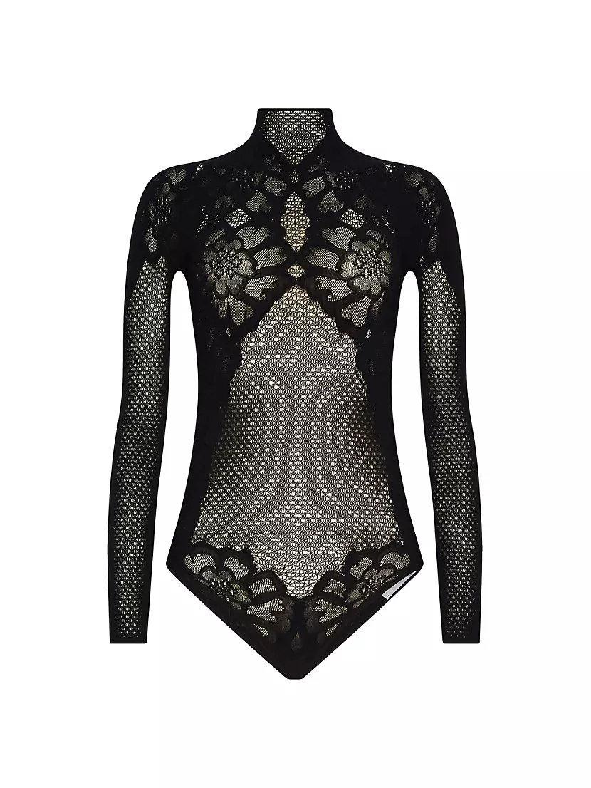 Женское Боди Wolford Floral Lace Fishnet Wolford