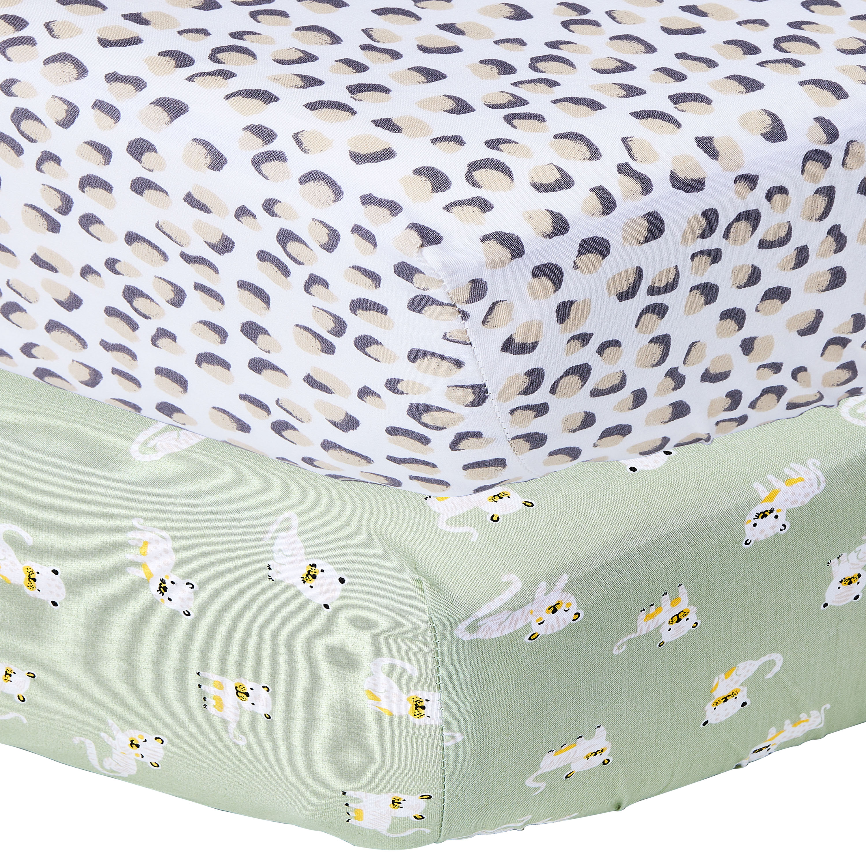 Parent's Choice 2-Pack 100% Cotton Infant Fitted Crib Sheets, Cheetah Parent's Choice