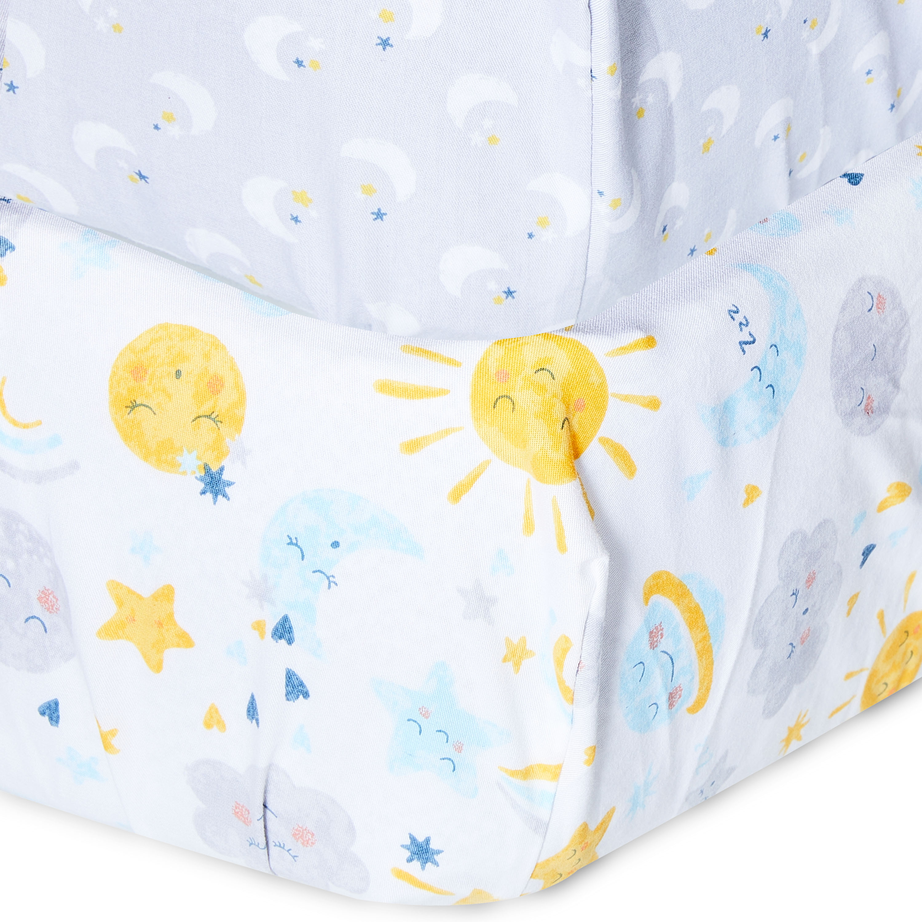 Parent's Choice Cotton Fitted Crib Sheets for Baby Boys and Girls, Moon & Stars, 2-Pack Parent's Choice