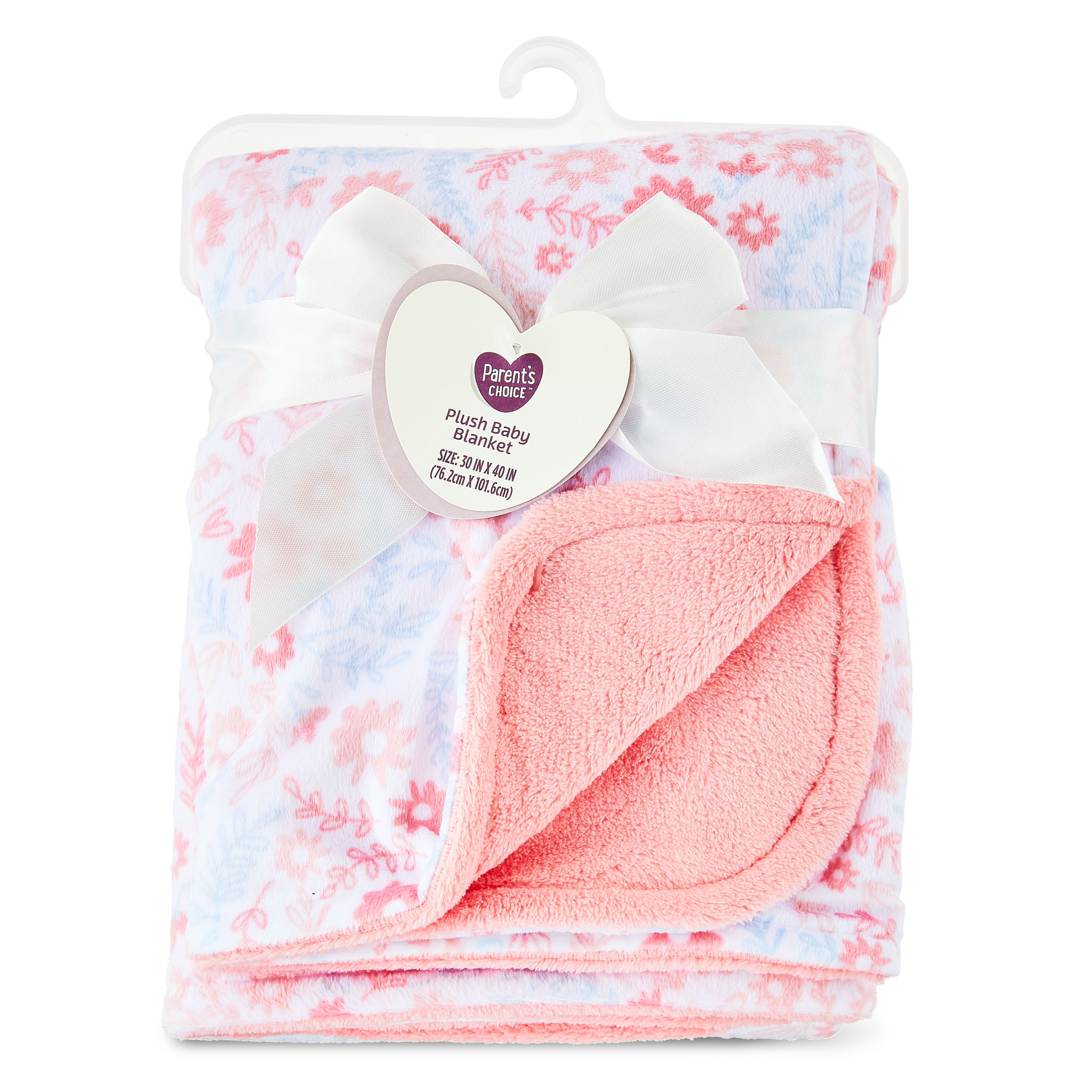 Parent's Choice Baby Girl Premium Ultra Soft Plush Floral Blanket, 30" x 40" Parent's Choice