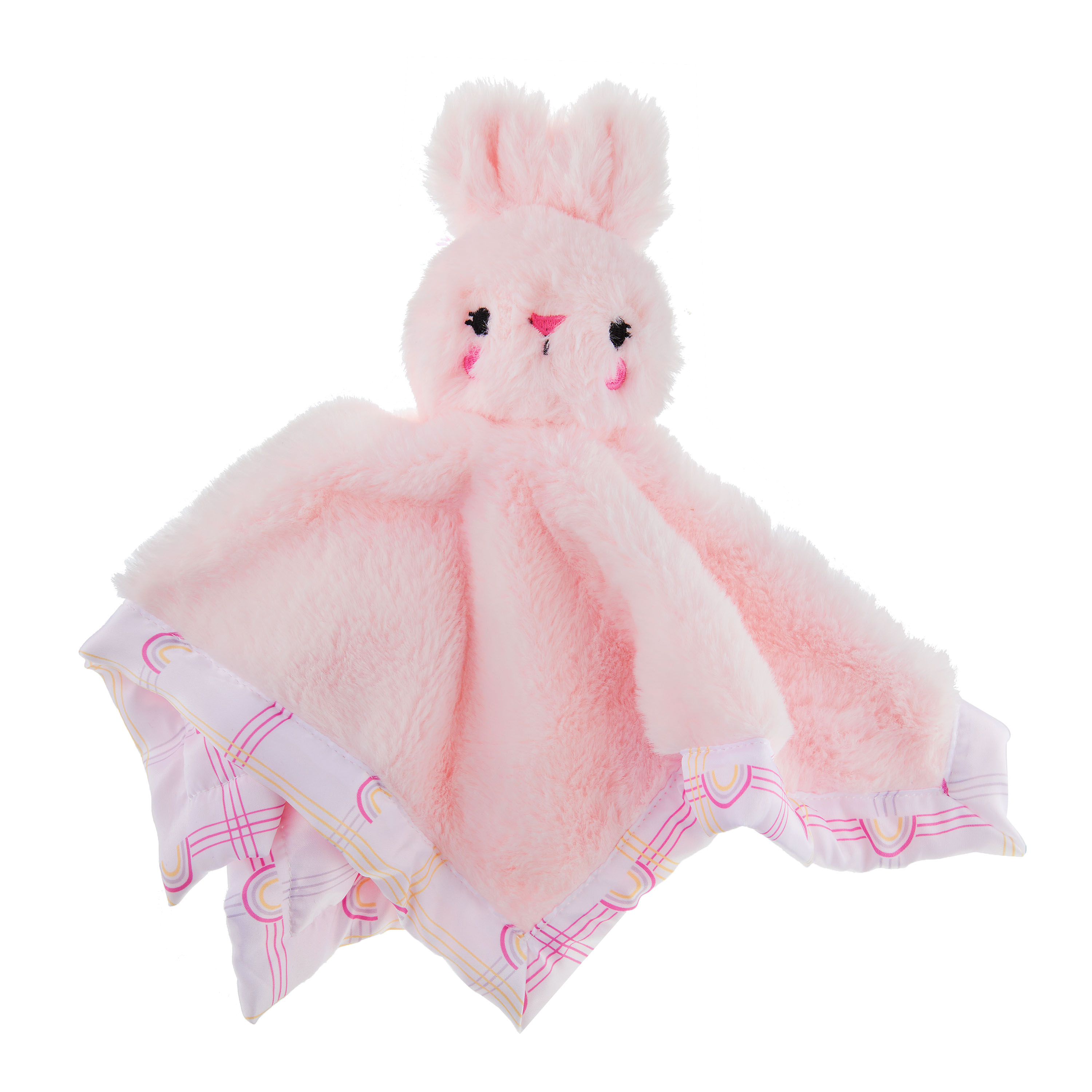 Parent's Choice Plush Pink Bunny Security Blanket with Satin Back, 12 x 12", Infant Girl Parent's Choice