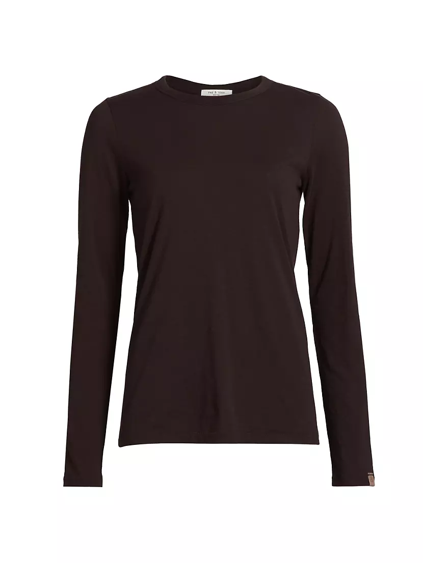 Женская Футболка Rag & Bone The Slub Cotton Crewneck Long-Sleeve Rag & Bone