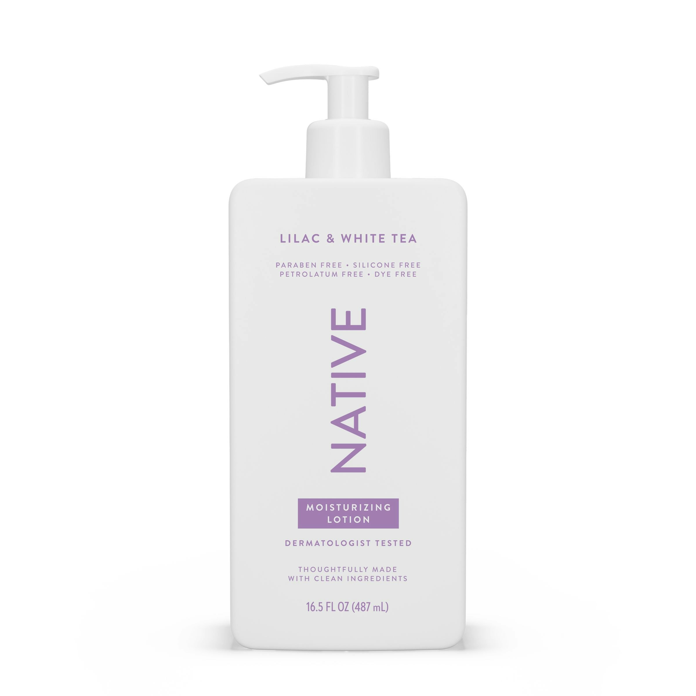 Native Moisturizing Hand & Body Lotion, Lilac & White Tea, Paraben Free, for Women and Men, 16.5 fl oz Native