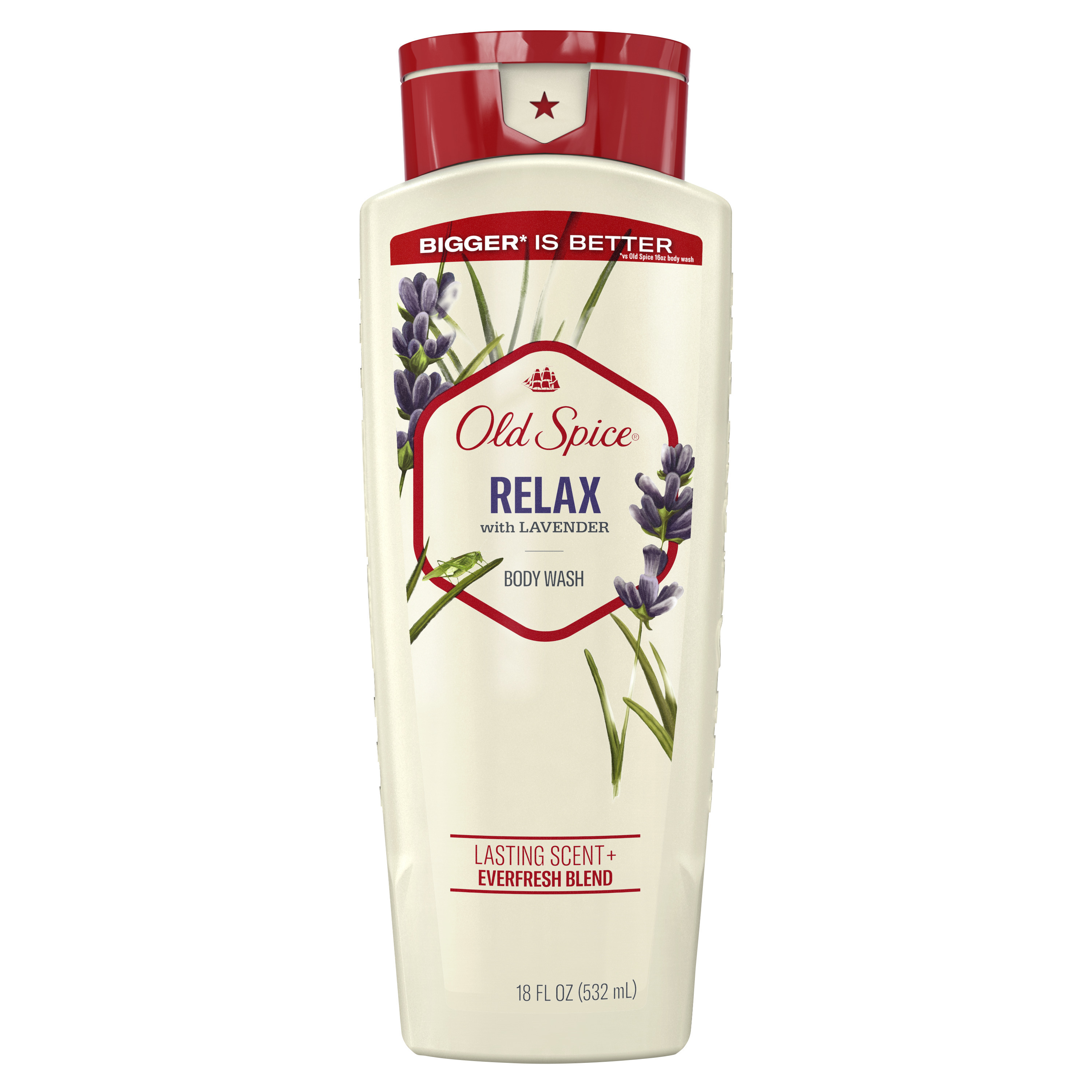 Old Spice Men's Body Wash Relax with Lavender, All Skin Types, 18 fl oz Old Spice