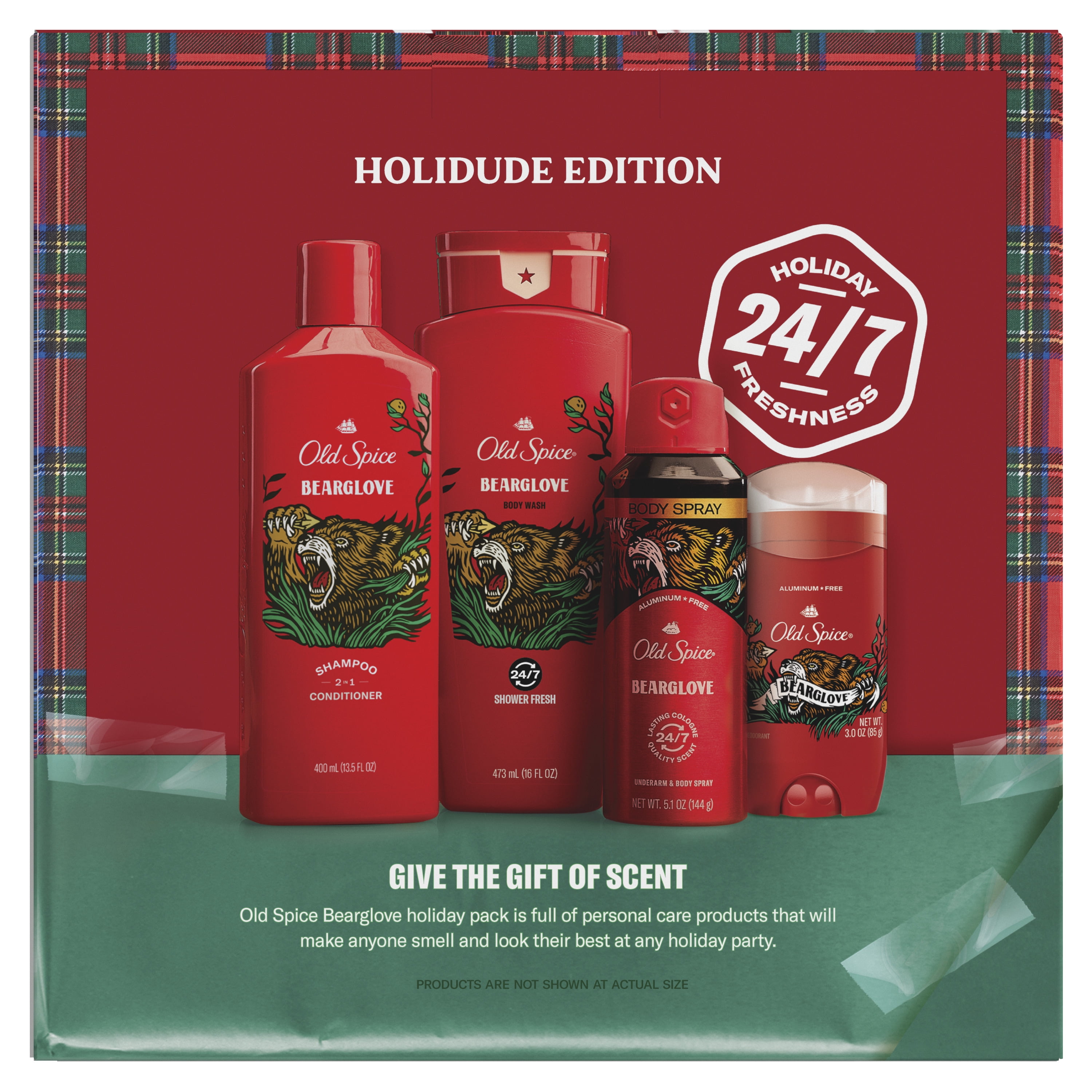 Old Spice Bearglove Holiday Pack, Body Wash, Deodorant, Body Spray & 2in1 Shampoo and Conditioner Old Spice