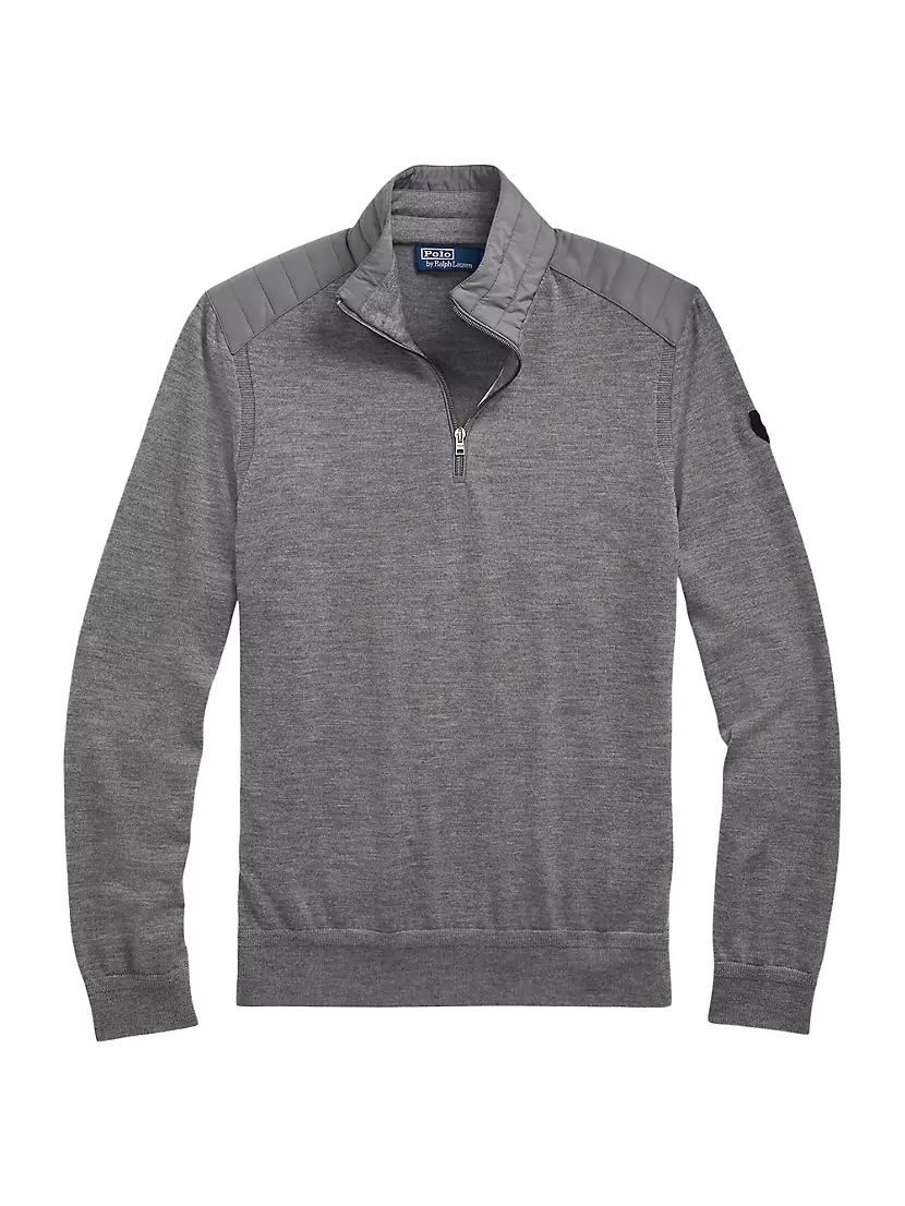 Мужской Пуловер Polo Ralph Lauren Hybrid Wool Quarter-Zip Polo Ralph Lauren