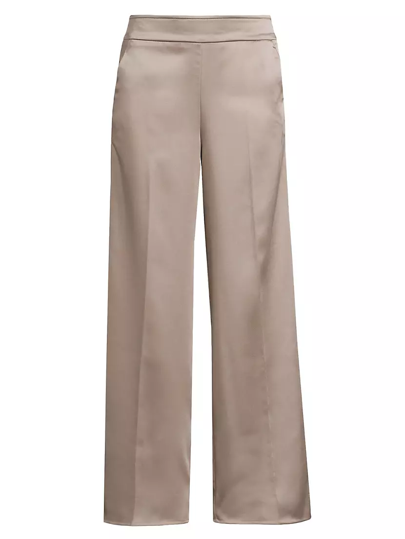 Satin Wide-Leg Pants Avenue Montaigne