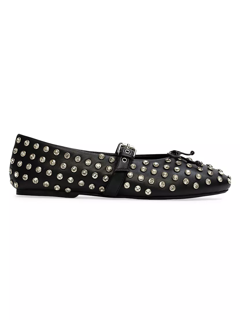 Женские Балетки Black Suede Studio Mimi Studded Black Suede Studio