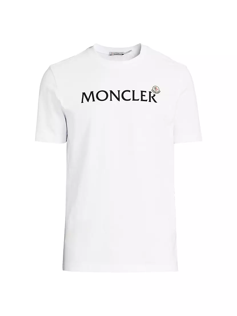 Футболка Moncler с круглым вырезом и логотипом, 100% хлопок Moncler