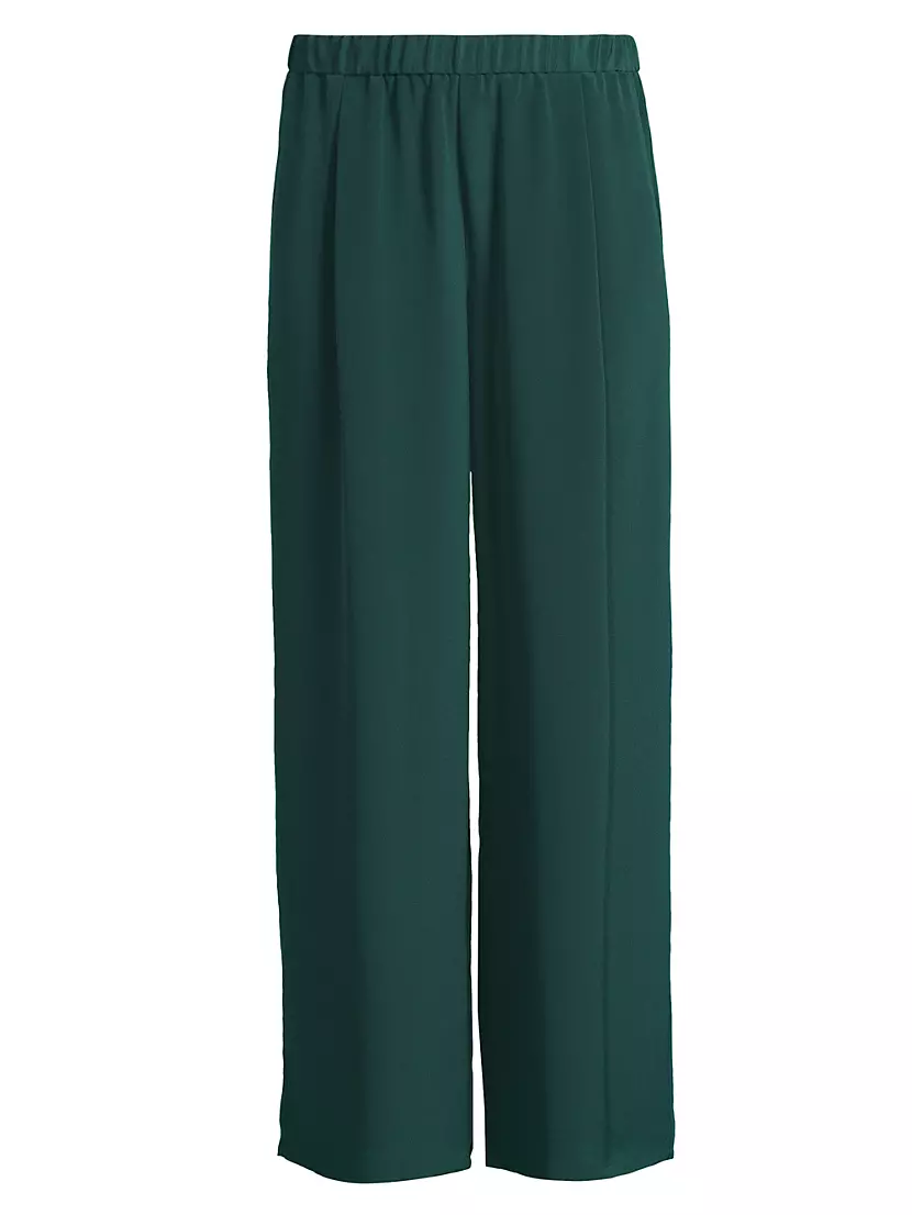 Silk Pleated Wide-Leg Pants Eileen Fisher