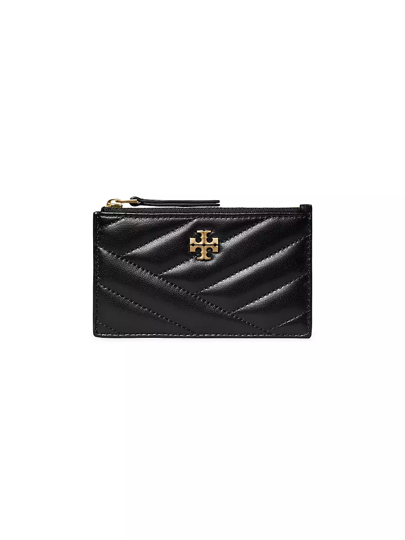 Kira Chevron Leather Card Case Tory Burch