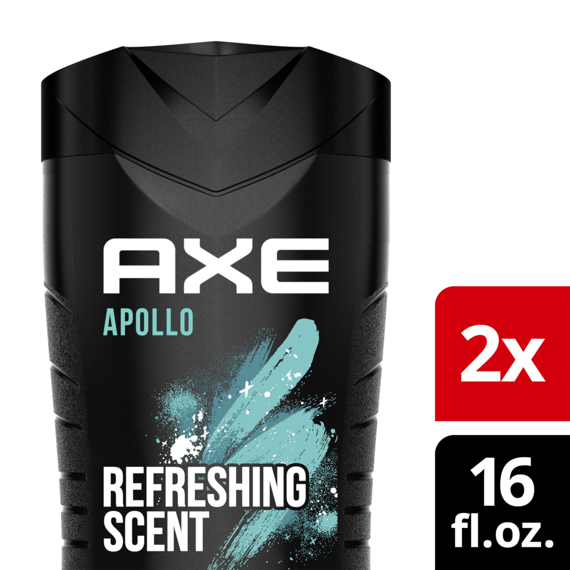 Axe Apollo Refreshing Daily Use Men's Body Wash Twin Pack All Skin Sage & Cedarwood, 16 oz Axe