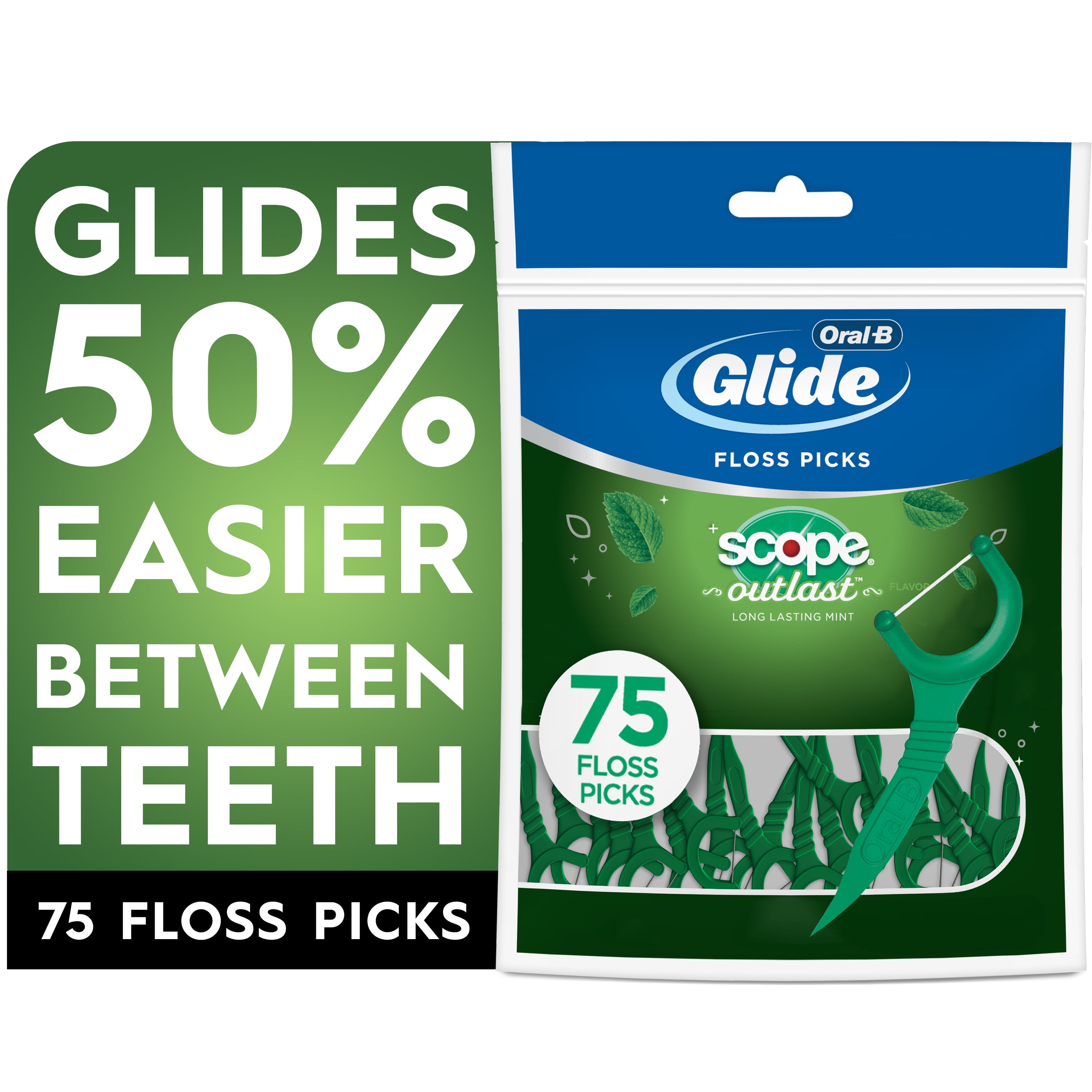 Oral-B Glide Mint Dental Floss Picks with Long Lasting Scope Flavor, 150 Picks Oral-B