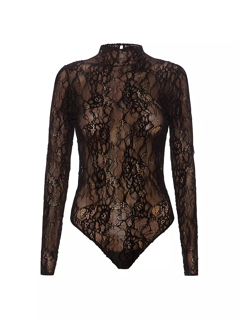 Женское Боди Good American Lace Long-Sleeve Good American