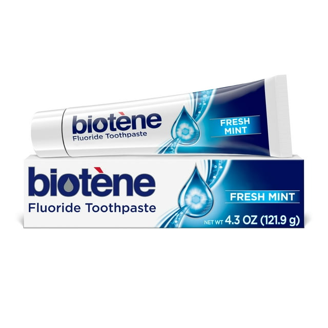 Biotene Original Fluoride Toothpaste for Dry Mouth, de Menta Fresca sin Azúcar, 4.3 Oz Biotene