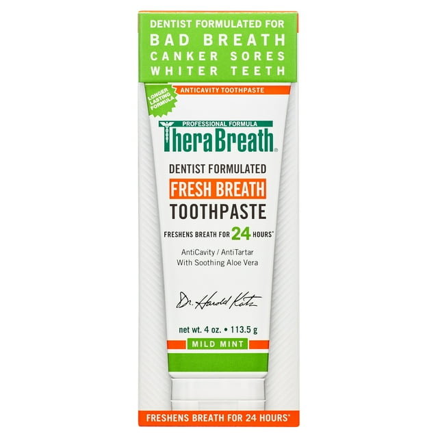 TheraBreath Dentist Recommended Fresh Breath Toothpaste, 4 oz TheraBreath