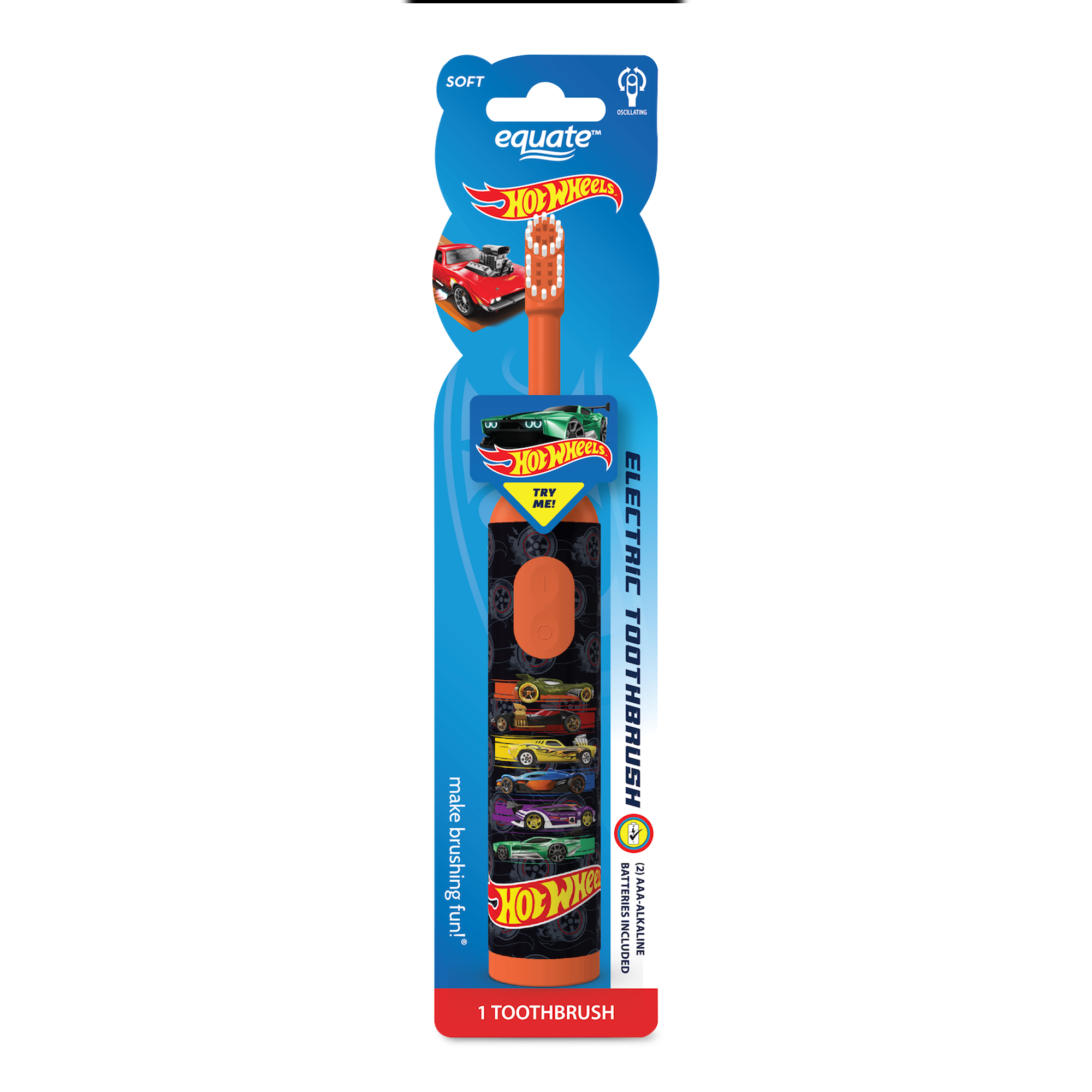 Equate Kids Hot Wheels Electric Toothbrush for Children Equate