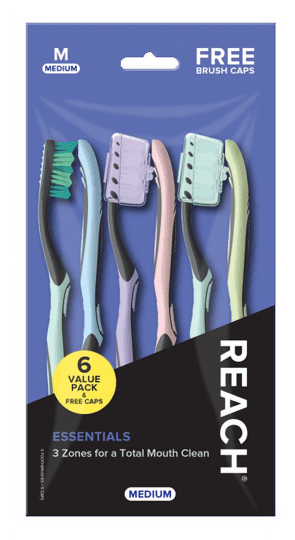 Reach Essentials Medium Manual Toothbrush 6ct Reach