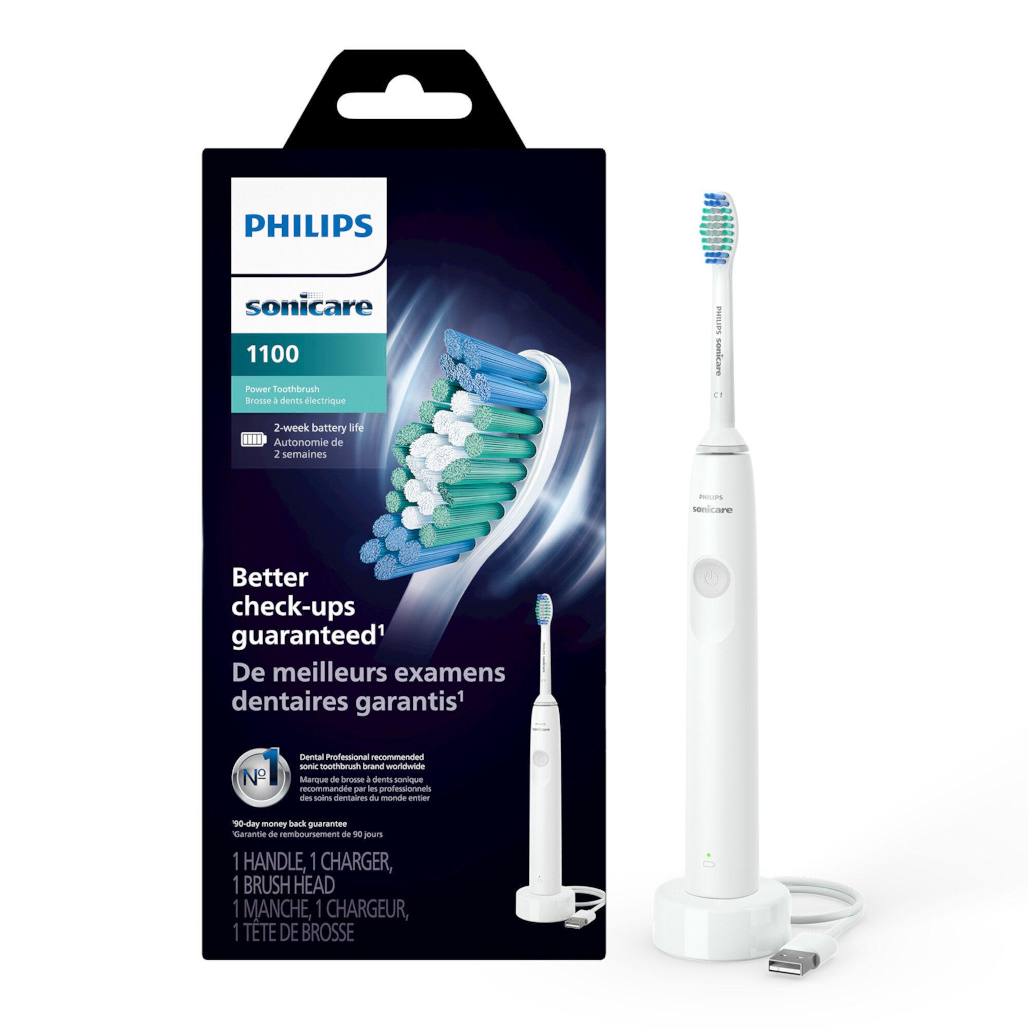 Philips Sonicare 1100 Power Toothbrush, Rechargeable Electric Toothbrush, White Grey HX3641/02 Sonicare