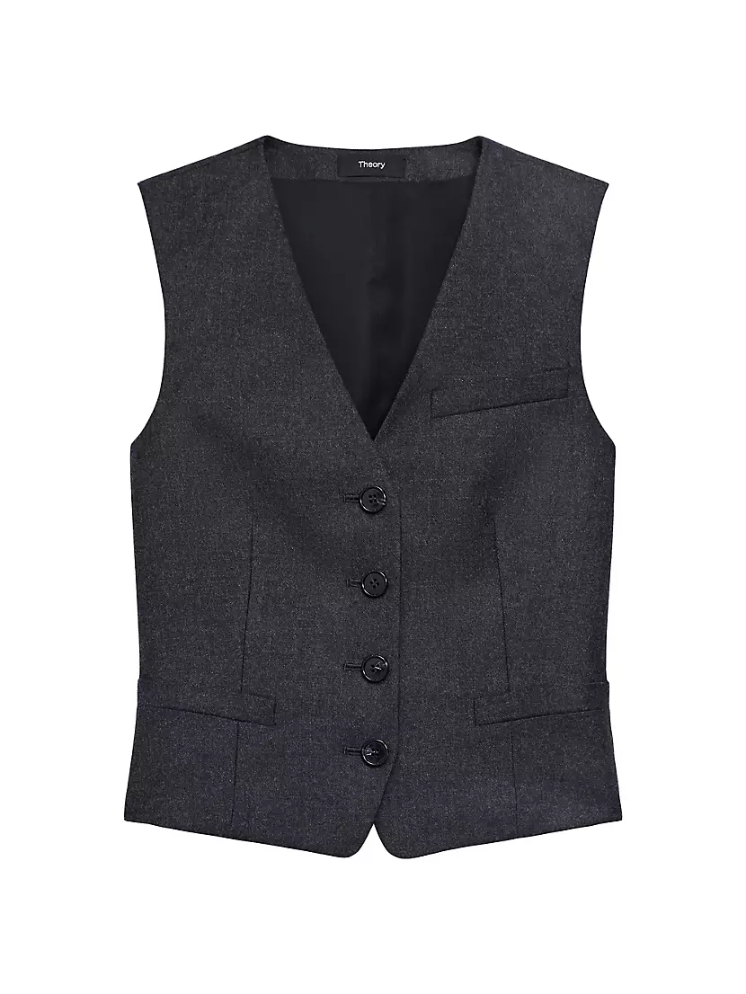 Жилет New Waistcoat от Theory из 100% овечьей шерсти на пуговицах Theory