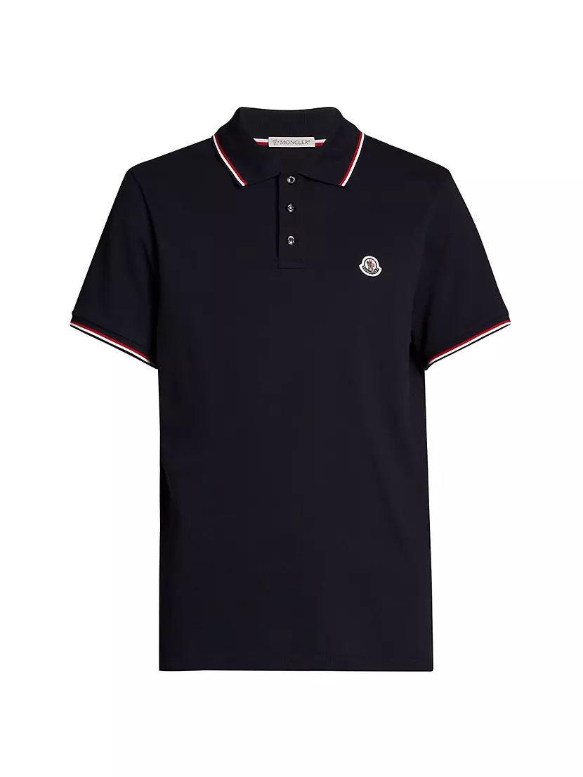 Футболка-поло Moncler из хлопка с короткими рукавами и отложным воротником Moncler