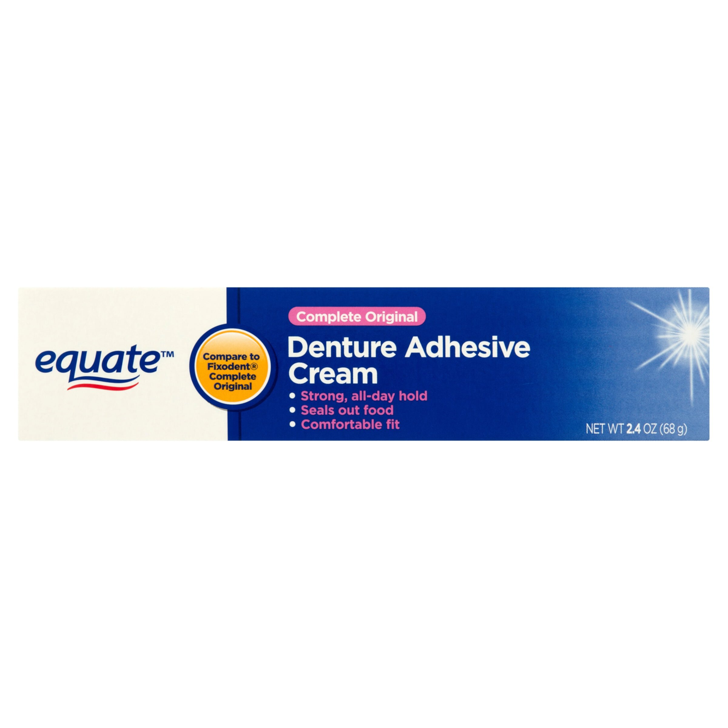 (3 pack) Equate Complete Original Denture Adhesive Cream, 2.4 oz Equate