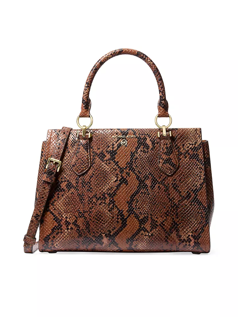 Сумка кросс-боди MICHAEL Michael Kors Medium Marilyn из кожи с тиснением под змею MICHAEL Michael Kors