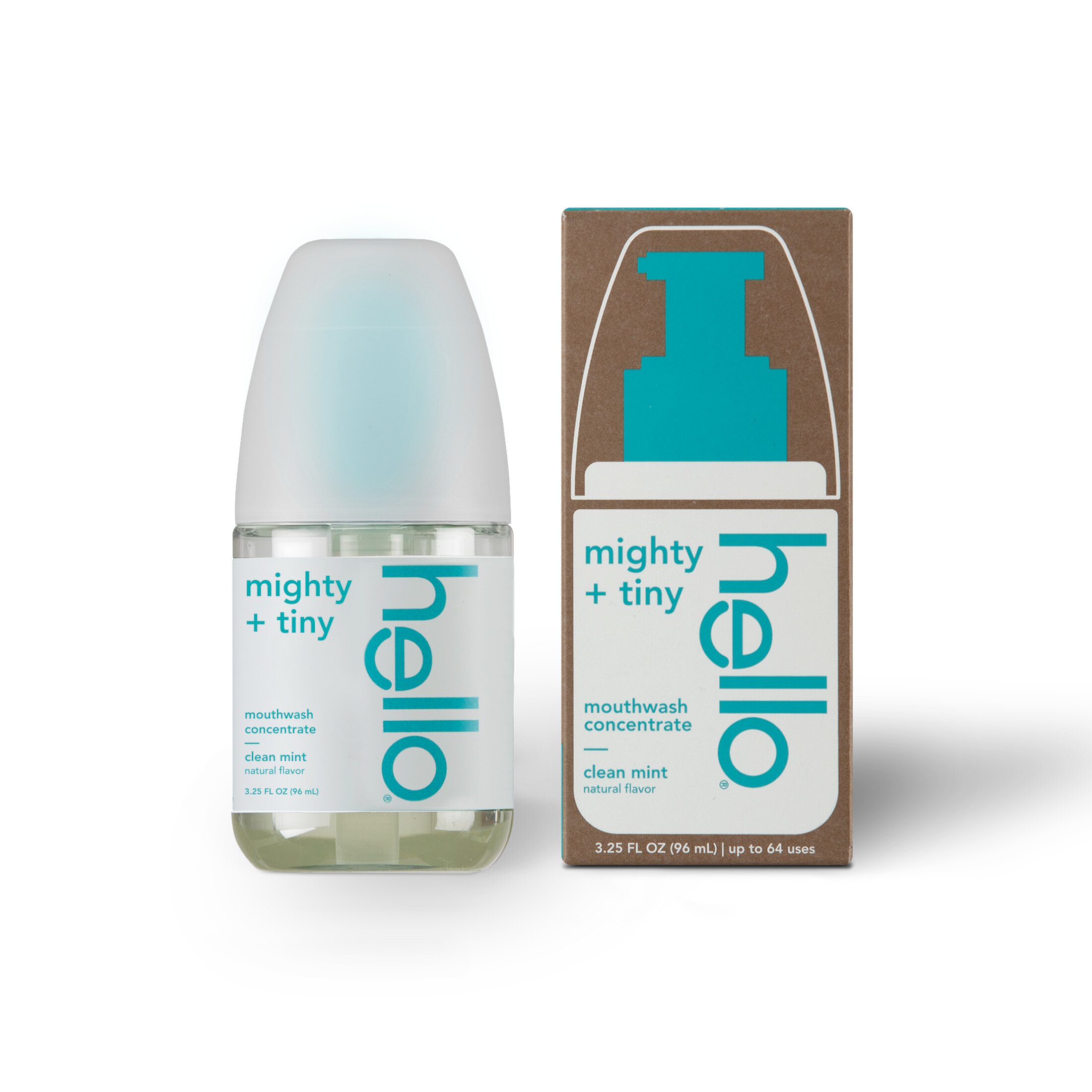 hello Naturally Clean Mint Mouthwash Concentrate, Alcohol Free, Vegan & SLS Free Rinse Hello