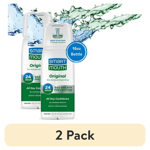 (2 pack) SmartMouth Original Activated Breath Rinse 16 oz, Adult SmartMouth