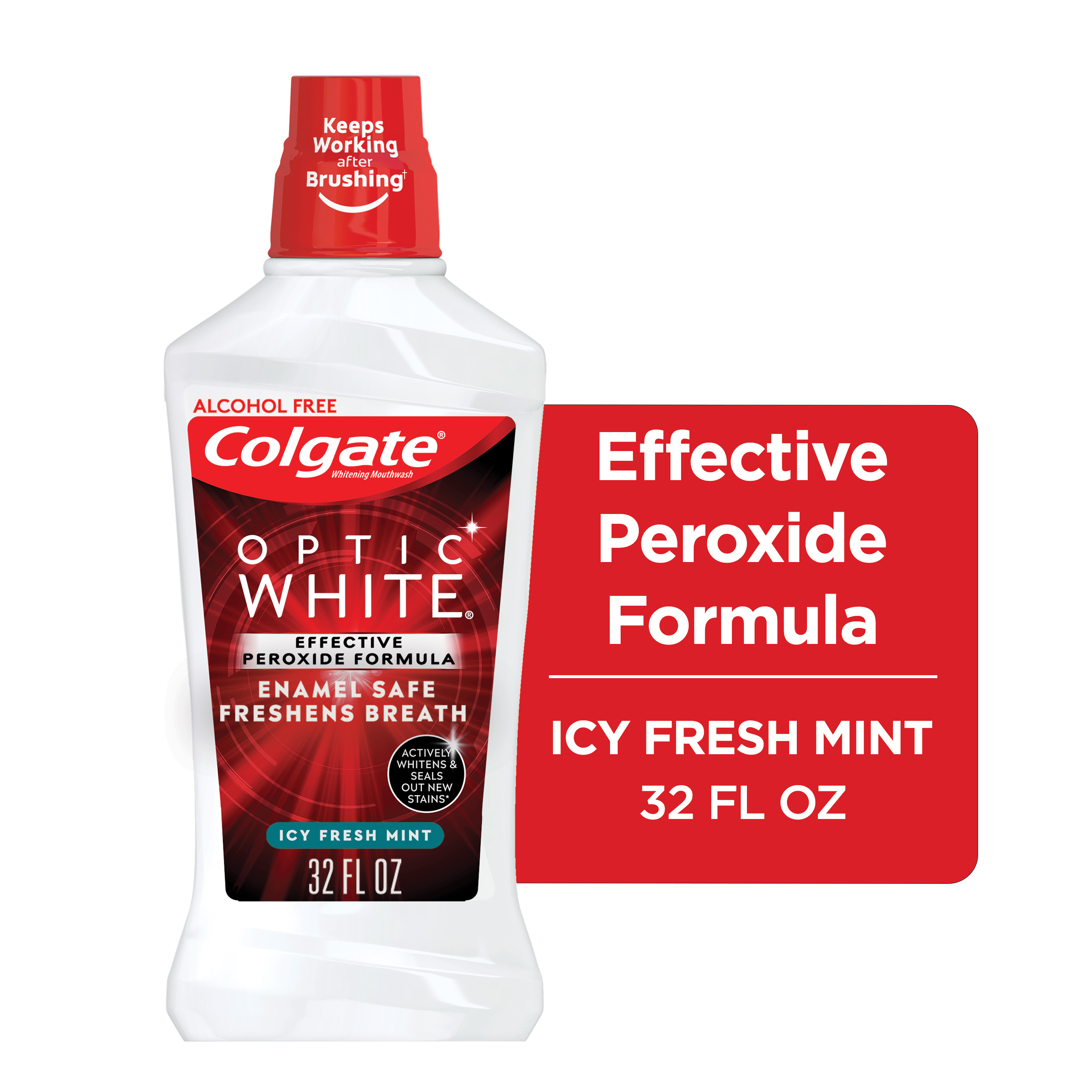 Colgate Optic White Whitening Mouthwash, Fresh Mint - 946 mL, 32 fl.oz. Visit the Colgate Store