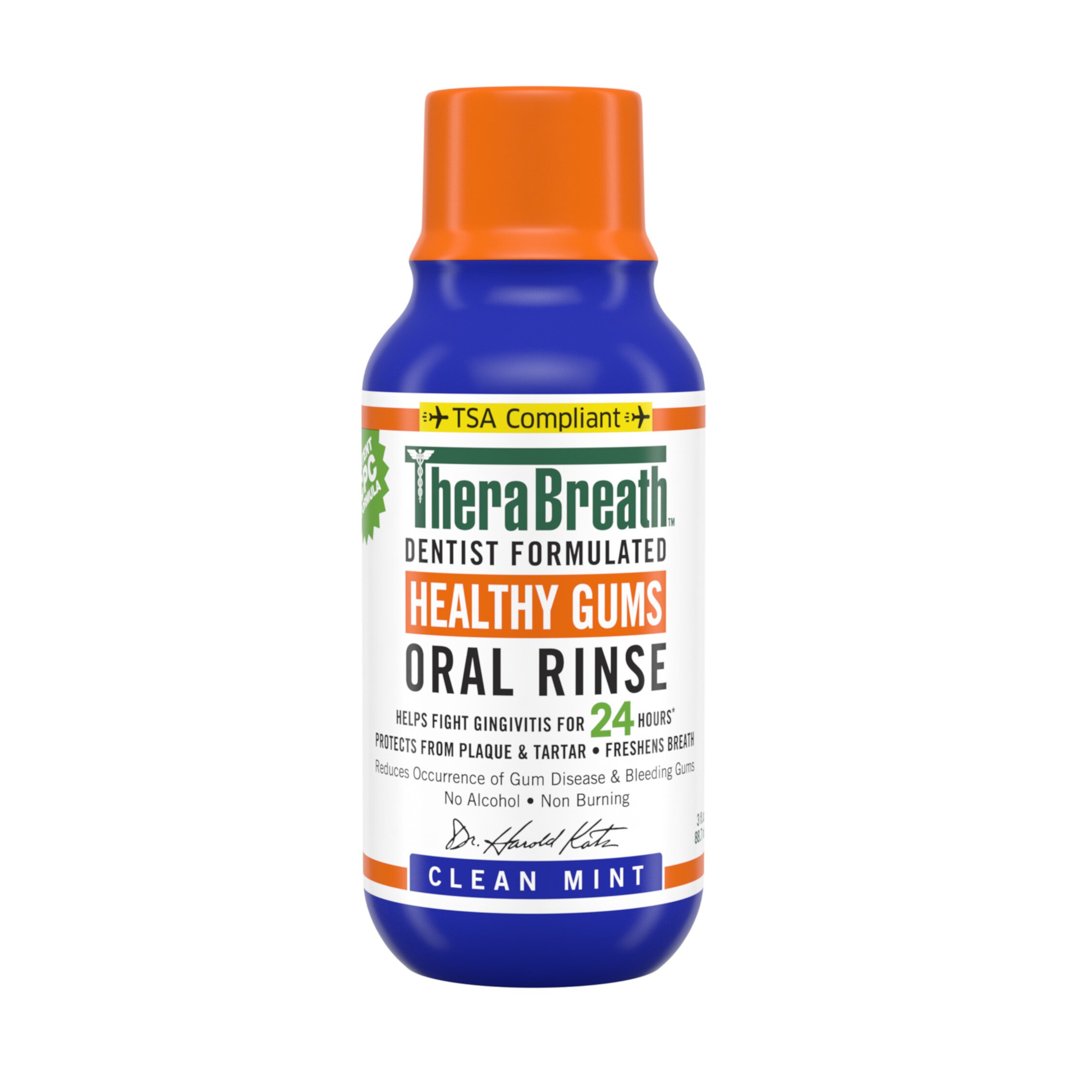 TheraBreath Healthy Gums Mouthwash, Antigingivitis Mouth Rinse for Adults, Clean Mint, 3 oz TheraBreath