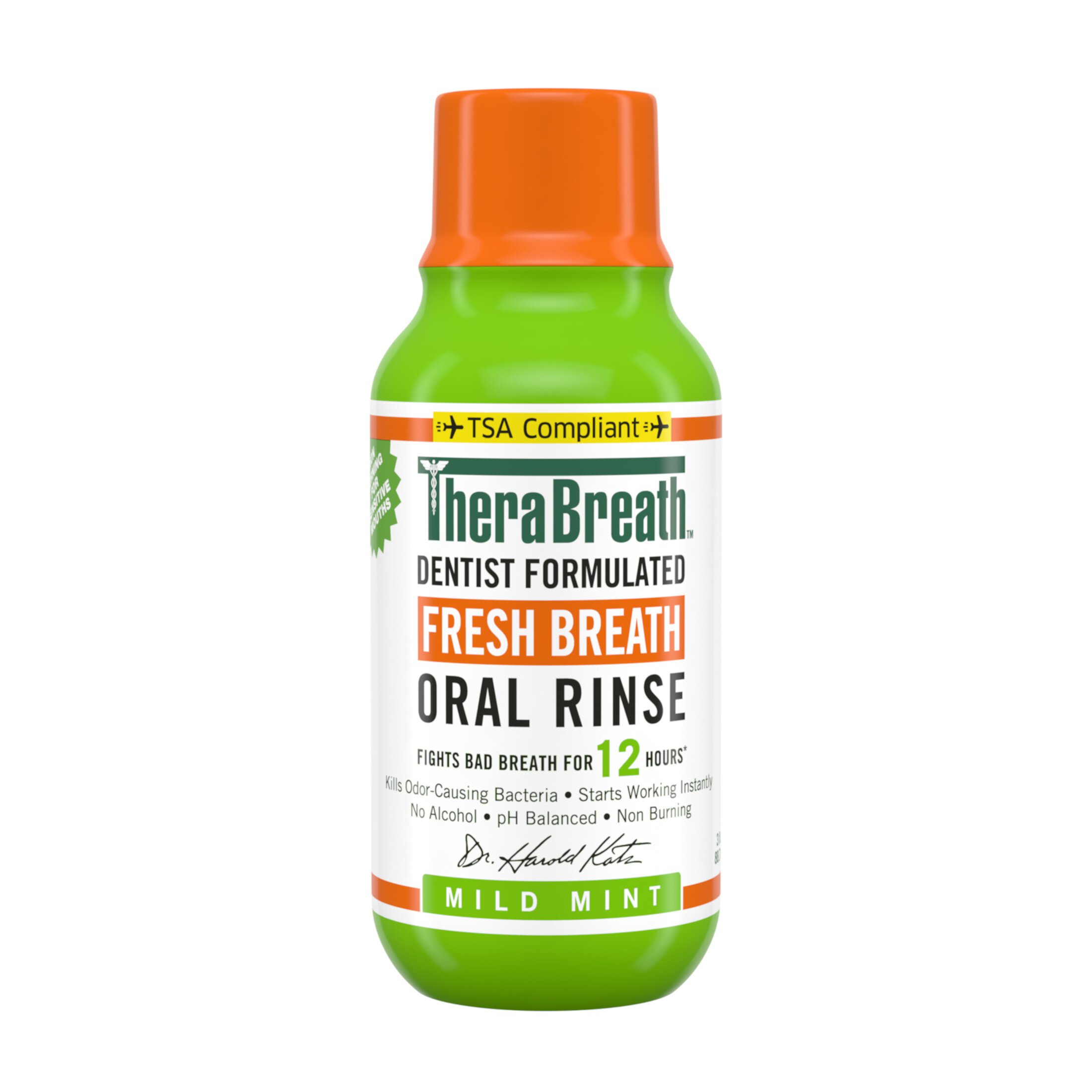 TheraBreath Fresh Breath Mouthwash, Mild Mint, Alcohol-Free Adult Mouthwash, Travel Size, 3 fl oz TheraBreath