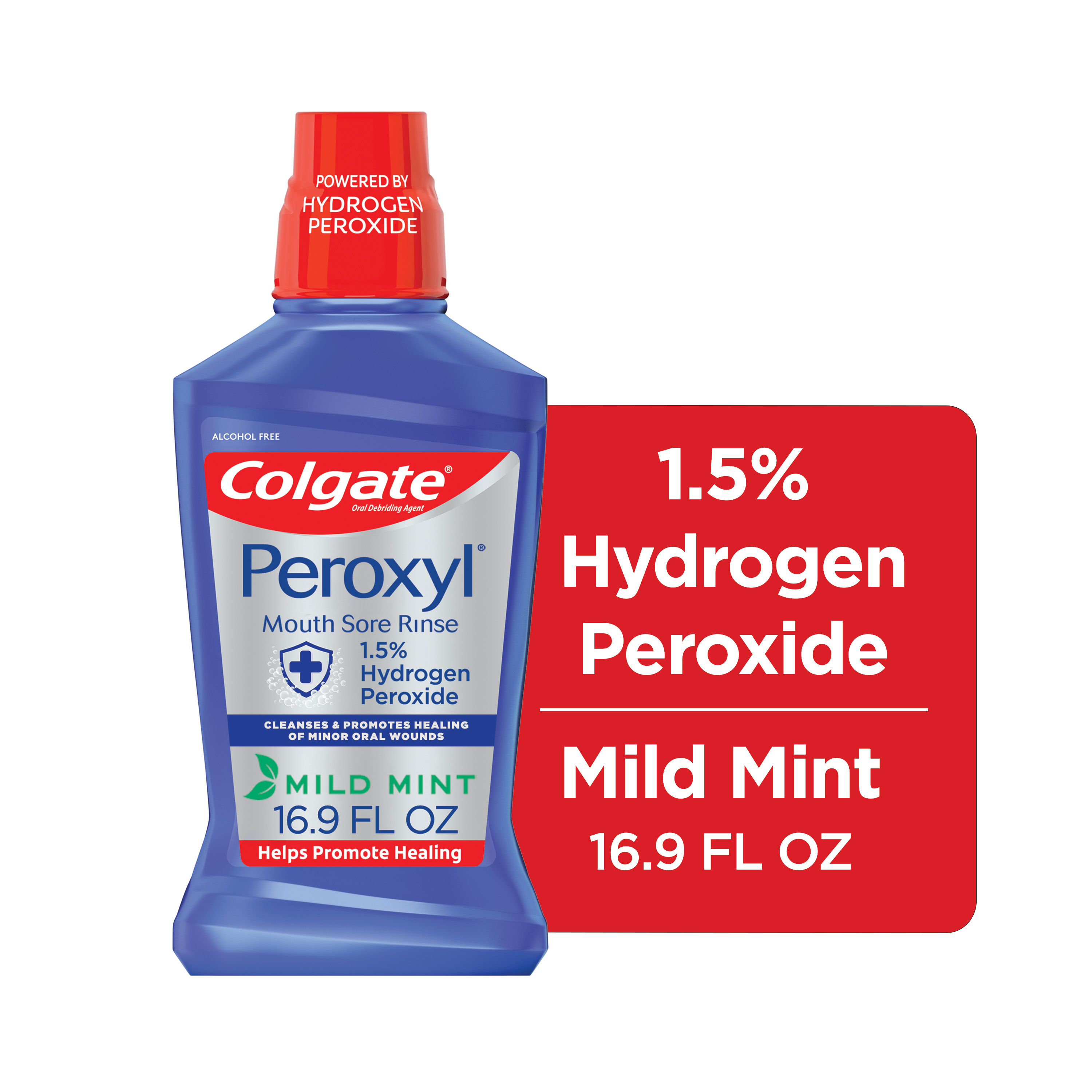 Colgate Peroxyl Mouth Sore Rinse, 1.5% Hydrogen Peroxide, Mild Mint - 500 ml, 16.9 fl.oz. Visit the Colgate Store