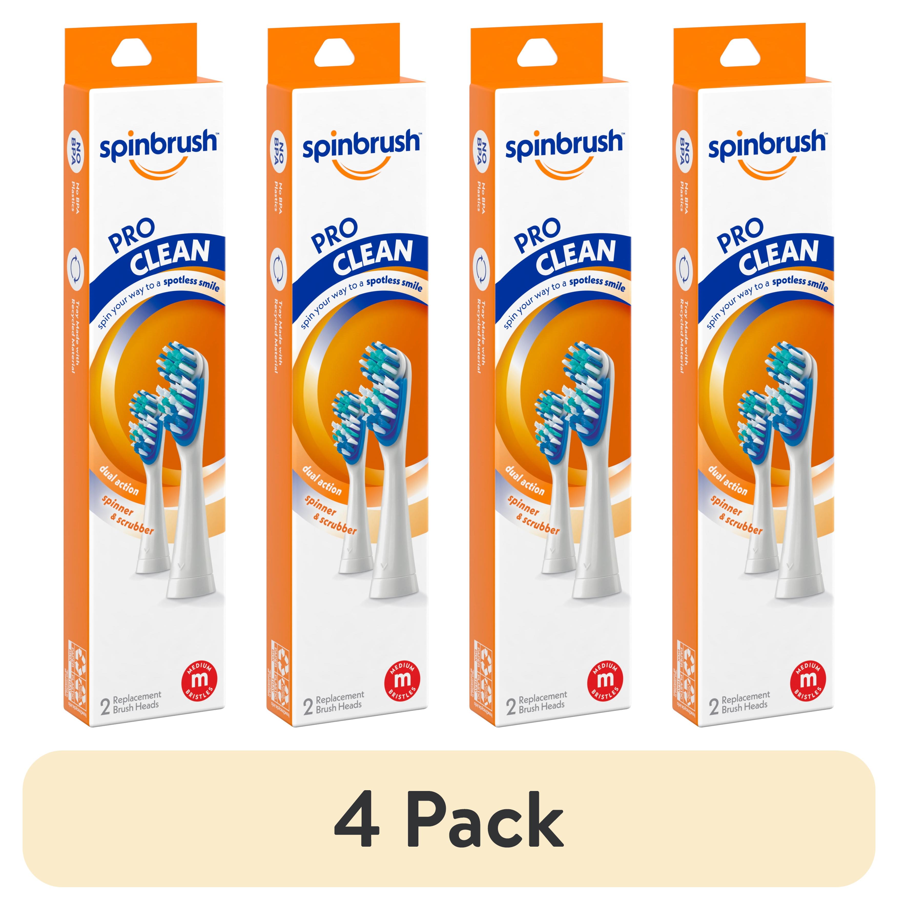 Recambio Spinbrush PRO CLEAN, Cerdas Medianas, Incluye 2 Cabezales de Repuesto para Cepillos de Dientes Alimentados por Batería Visit the Spinbrush Store